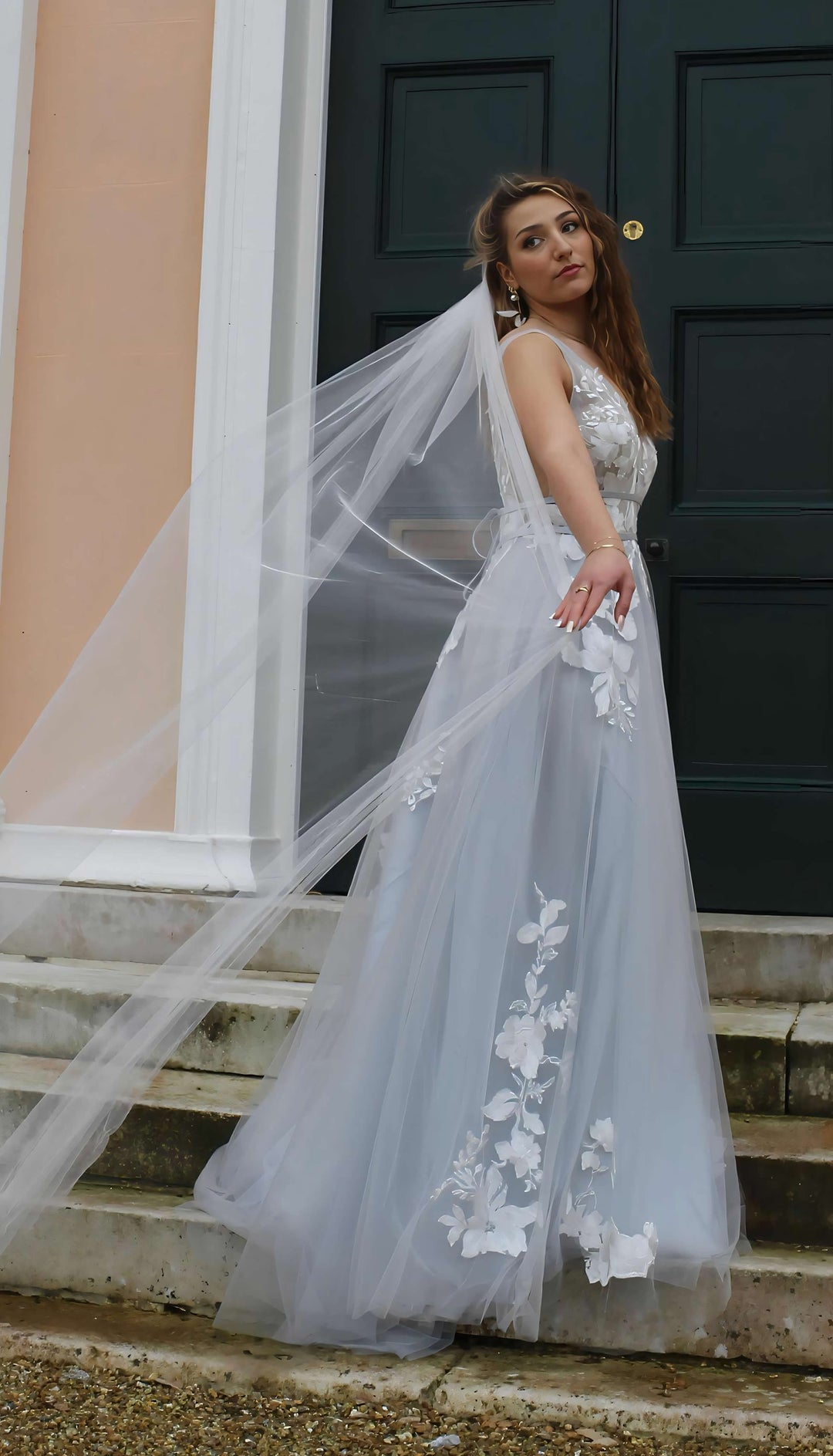 Grey wedding dress best sale